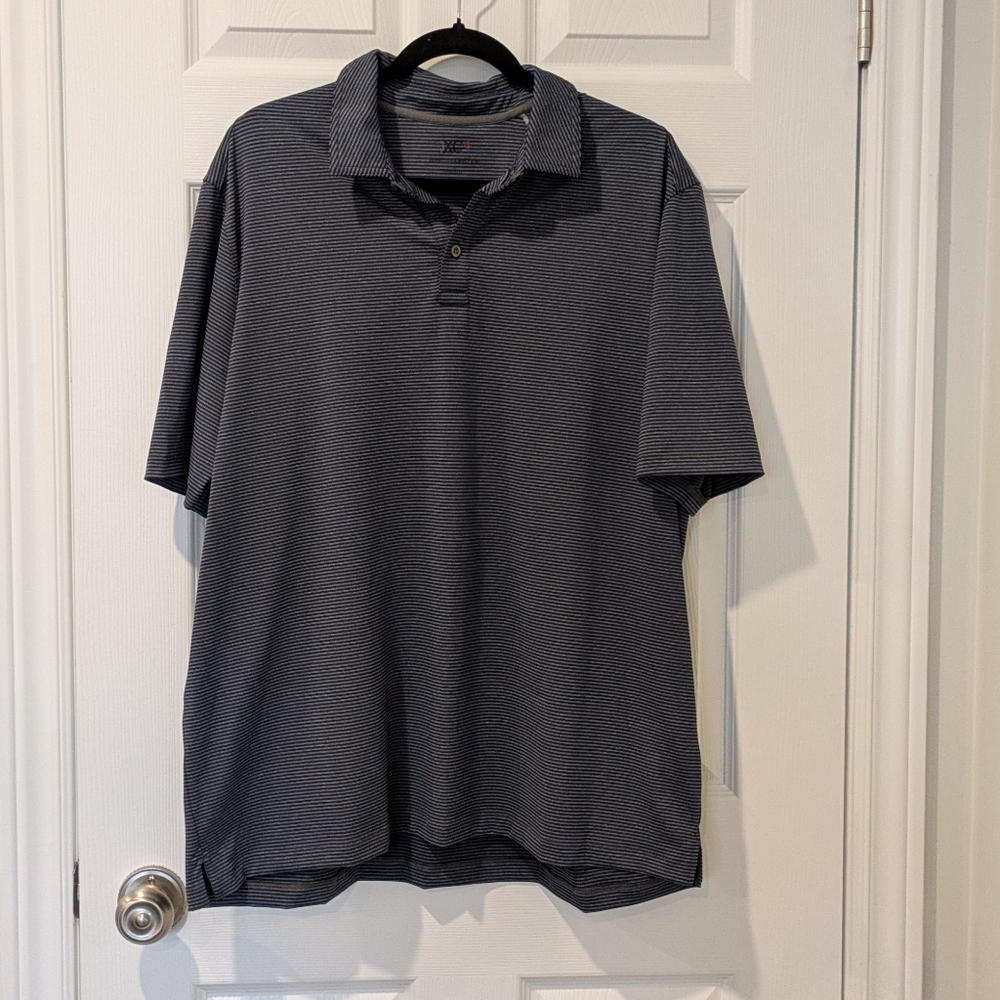 Men's Navy & Blue Striped Polo Shirt